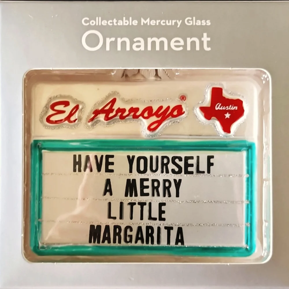 Collectible Mercury Glass Ornament - Have a Merry Margarita - Picture 1 of 3